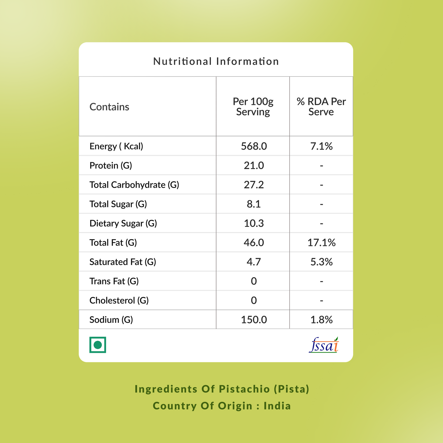 Roseate Farms Premium Pistachios 500g | Pista