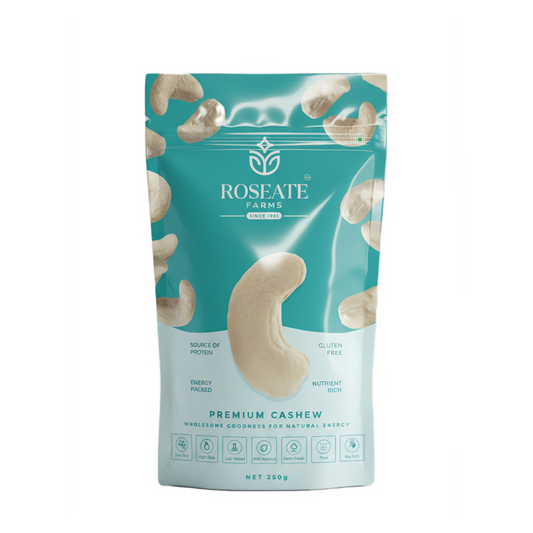 Roseate Farms Premium Cashews 250g | Whole Crunchy Kaju