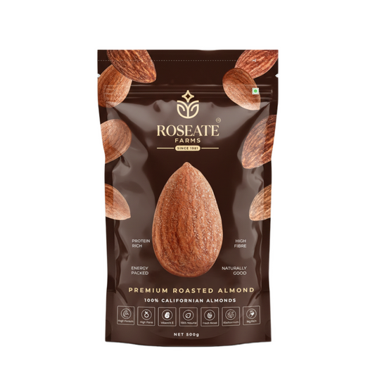 Roseate Farms Premium Roasted Almonds 500g | 100% Californian