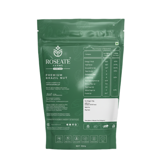 Roseate Farms Premium Brazil Nuts 250g | Selenium Rich Superfood