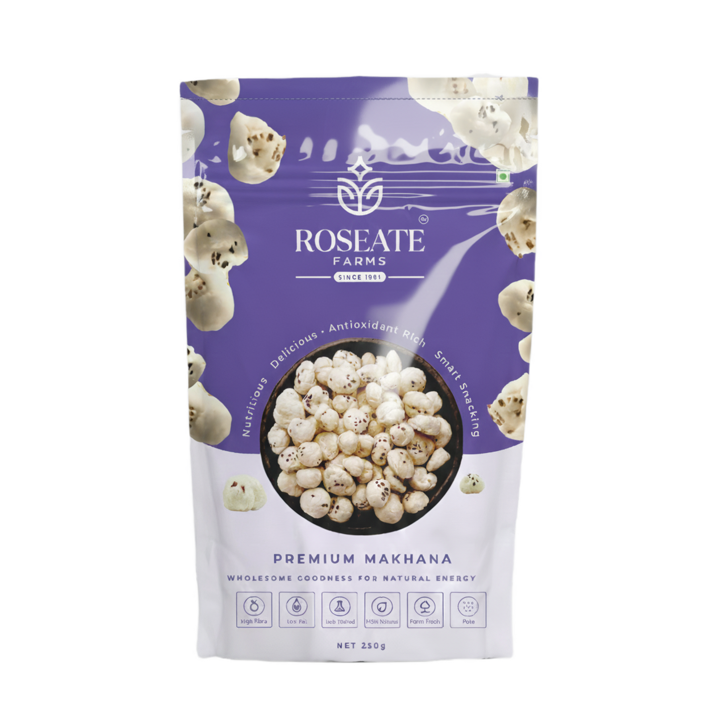 Roseate Farms Premium Makhana 500g | Phool Makhana/Fox Nuts