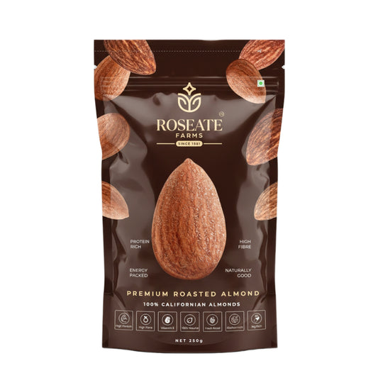Roseate Farms Premium Roasted Almonds 250g | 100% Californian